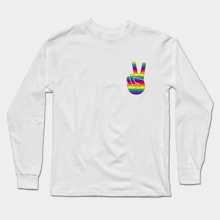 Rainbow Peace Sign - LGBTQ+ Long Sleeve T-Shirt